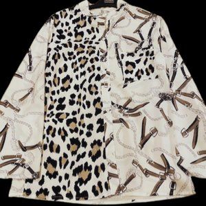 White Leopard Blouse